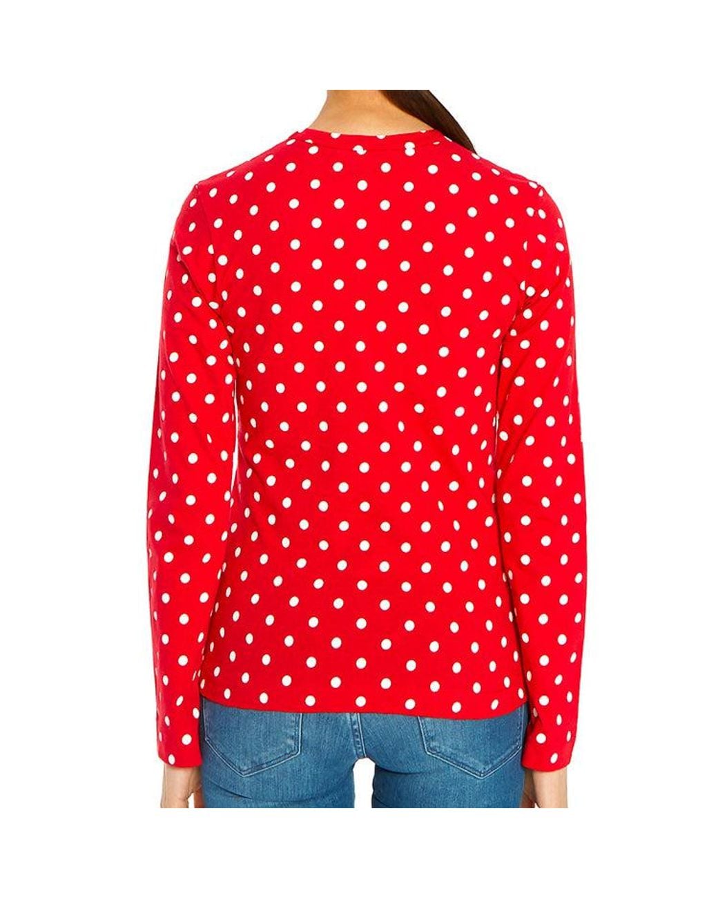 COMME DES GARÇONS PLAY Red (Wmns) Polka Dot Long Sleeve Tee