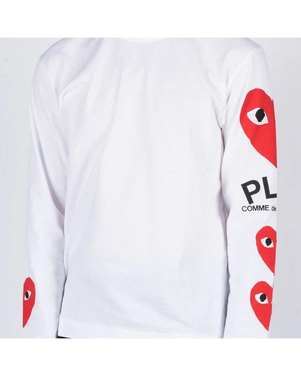 COMME DES GARÇONS PLAY White Printed Sleeve Long-Sleeve for men