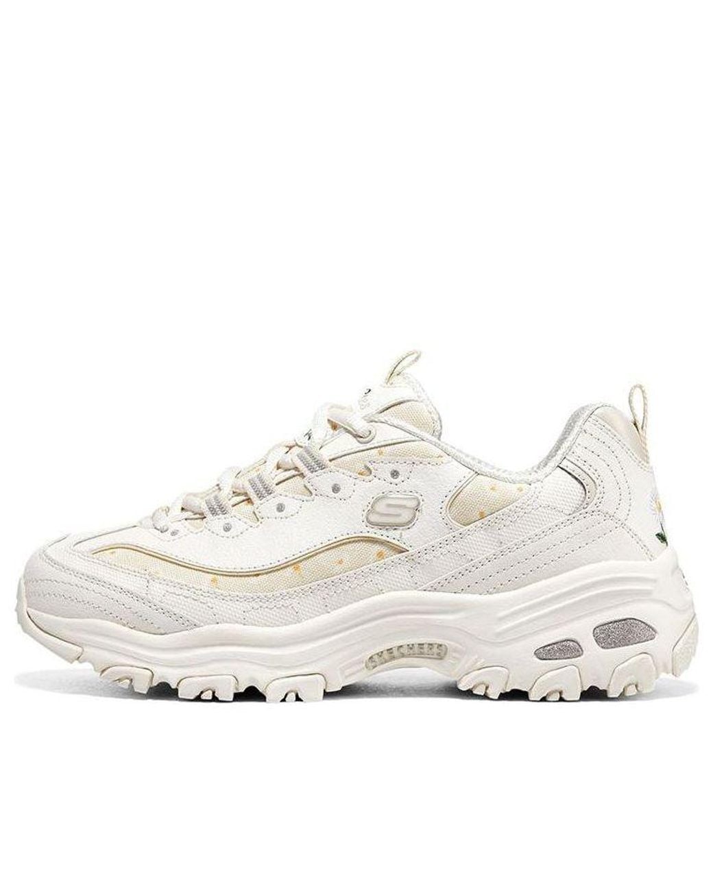 Skechers White (Wmns) D'Lites 1.0 Sneakers