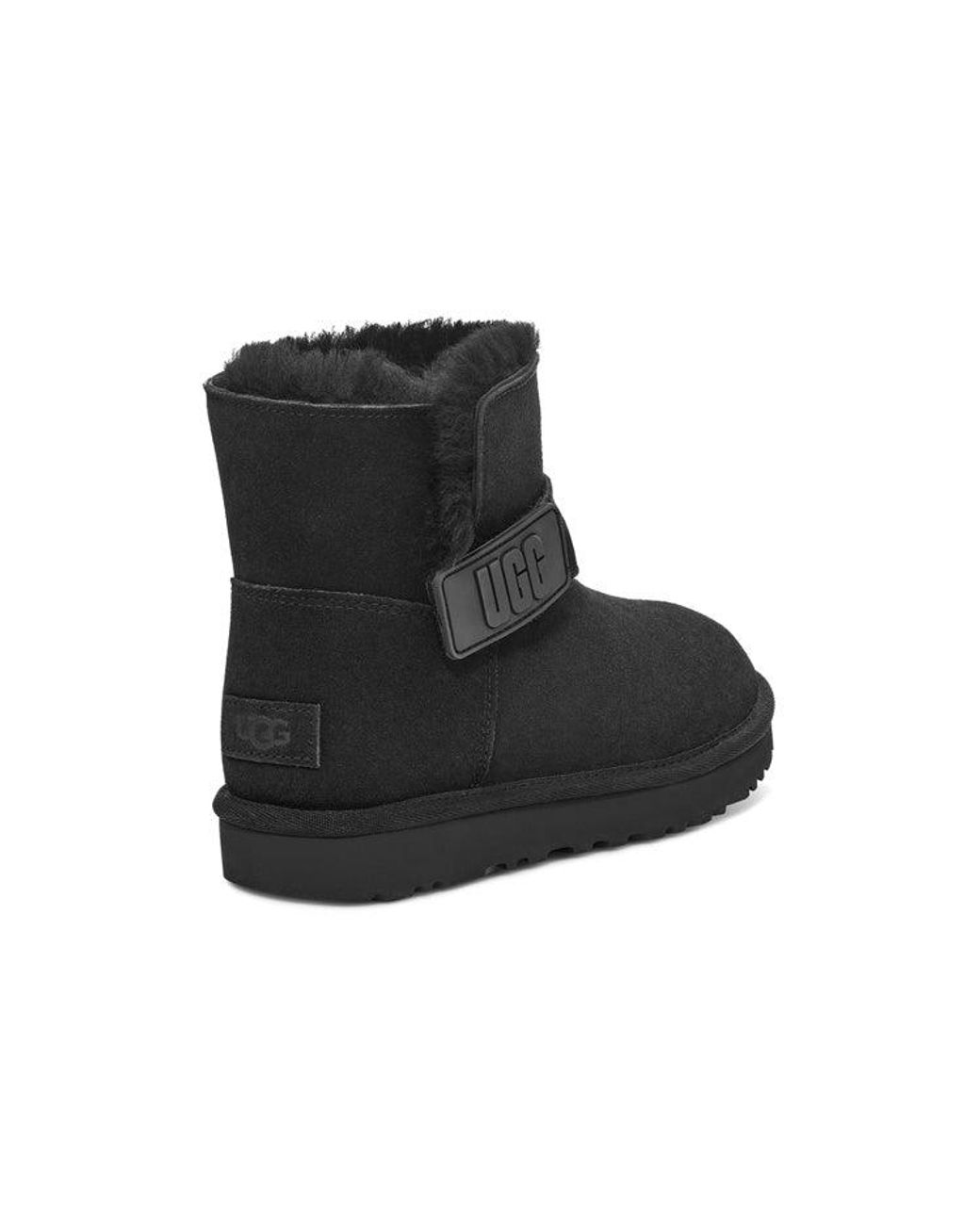 Ugg Black (Wmns) Mini Bailey Graphic Logo Strap Boots
