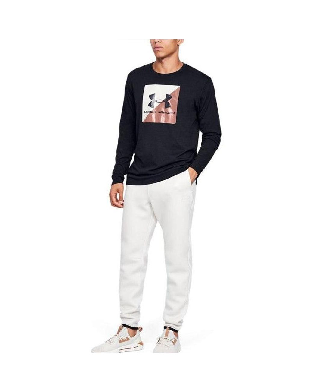 Under Armour Blue Boxed Sportstyle Half Long-Sleeve T-Shirt for men