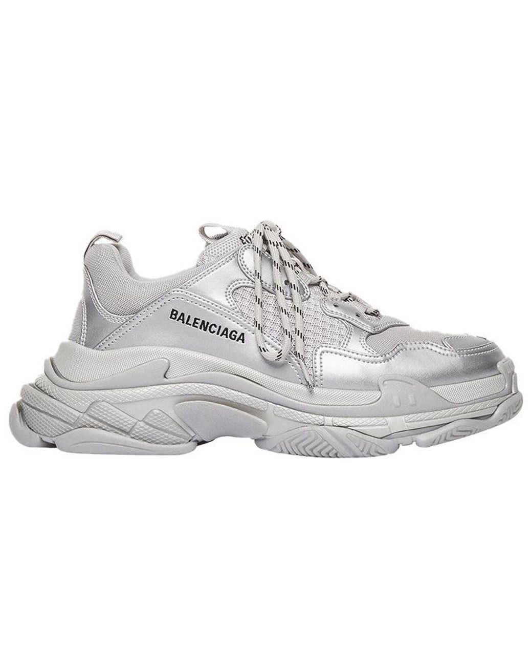 Balenciaga White Triple S Sneaker Metallic' for men