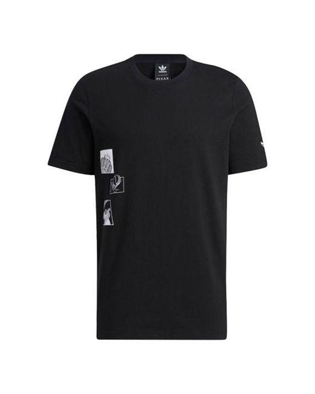 Adidas Black Originals X Pixar Crossover Casual Pattern Printing Short Sleeve Couple Style