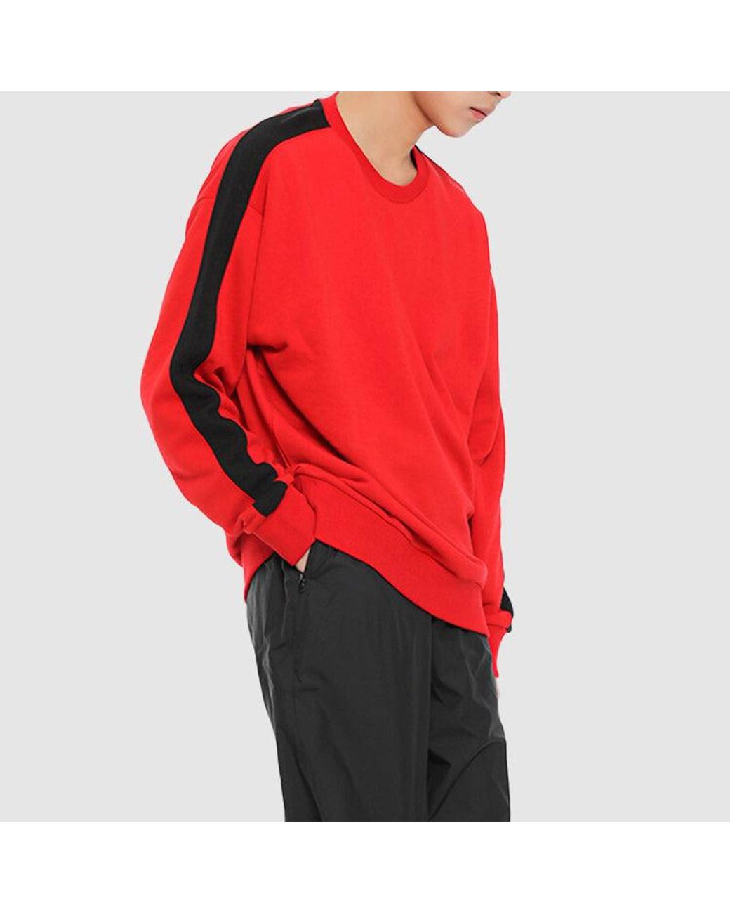 Converse Red Track Taping Crew Neck Sweatshirt for men