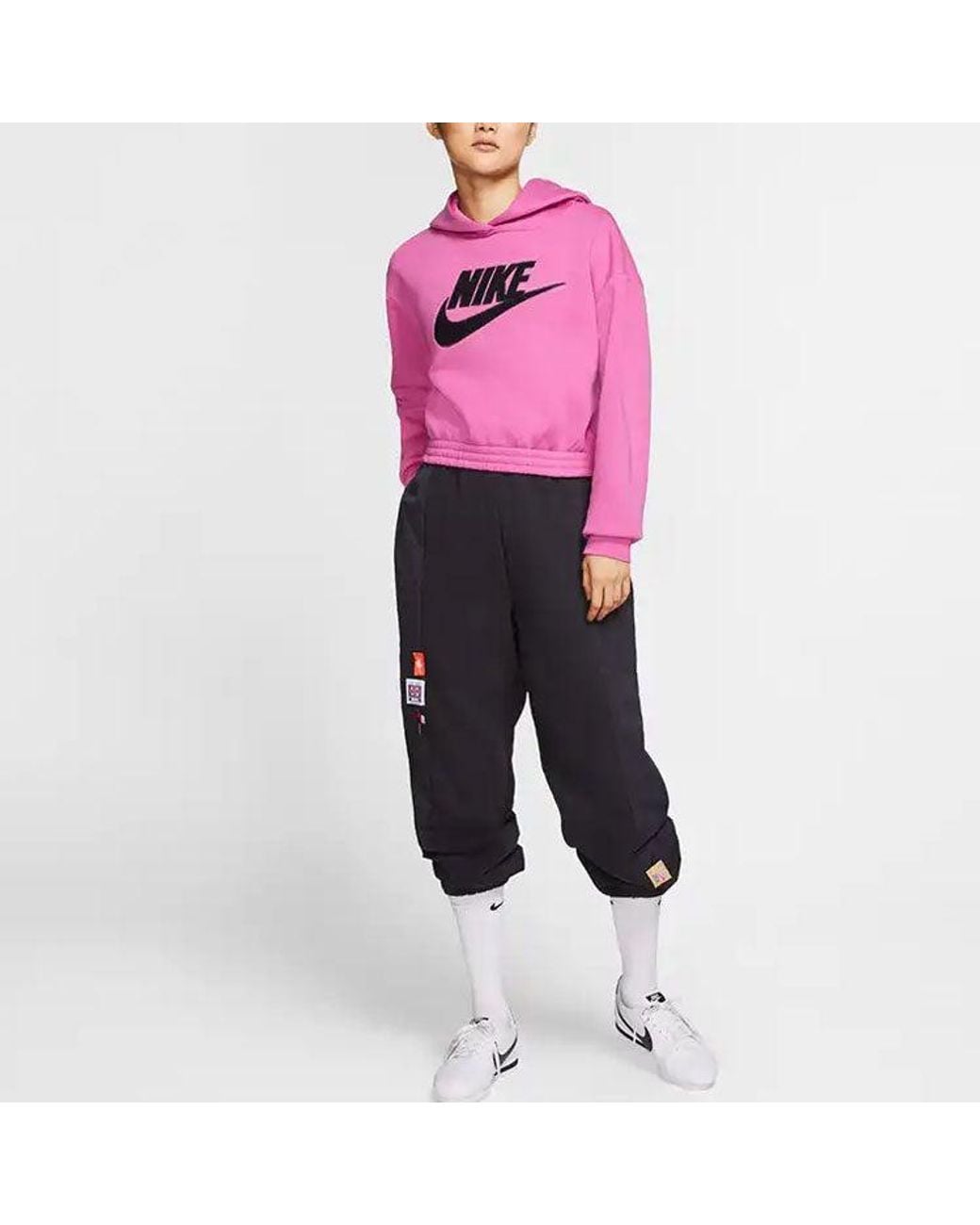 Nike Pink (Wmns) Sportswear Logo Printing Hoodie
