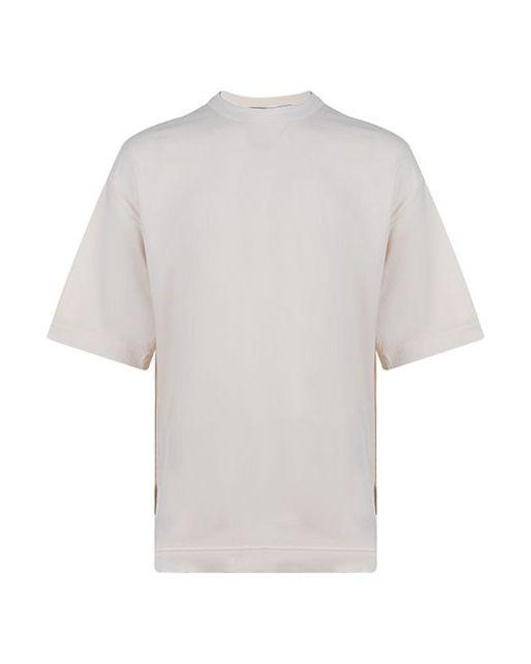 Adidas White Y-3 Ss21 Rear Logo Printing Round Neck Short Sleeve Creamy T-Shirt for men