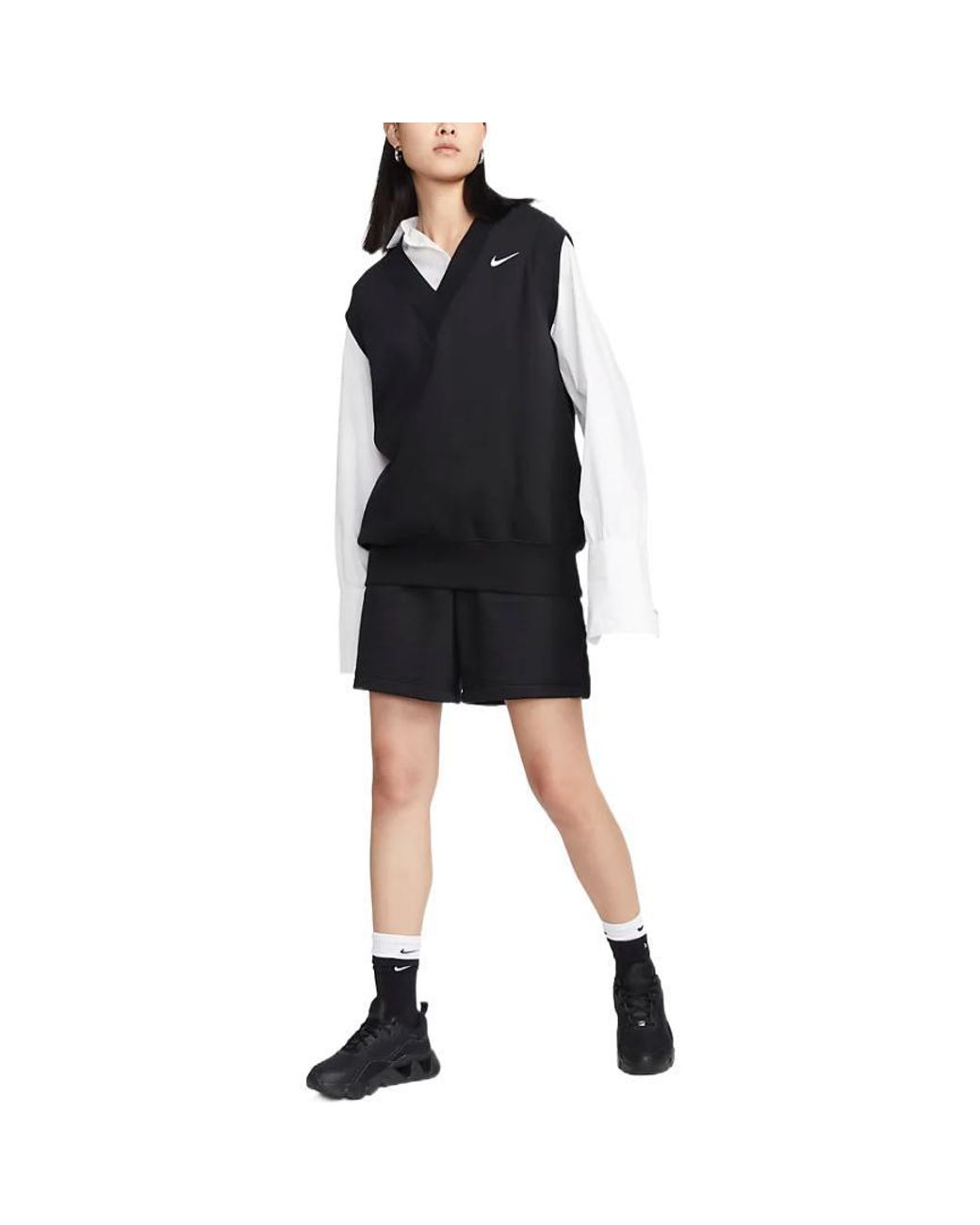 Nike Black (Wmns) Sportswear Phoenix Fleece Oversized Vest