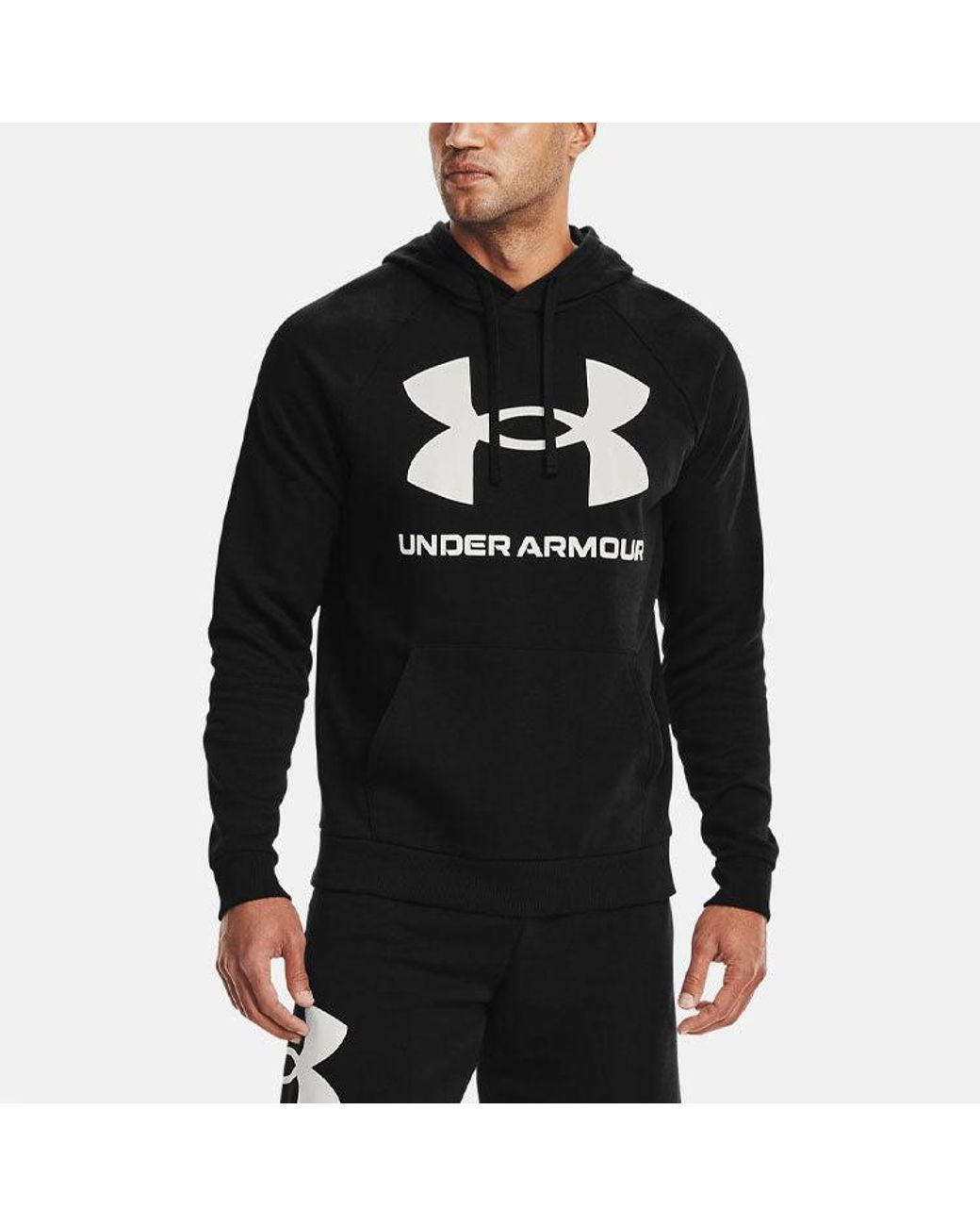 Under Armour Blue Rival Fleece Big Logo Hoodie for men