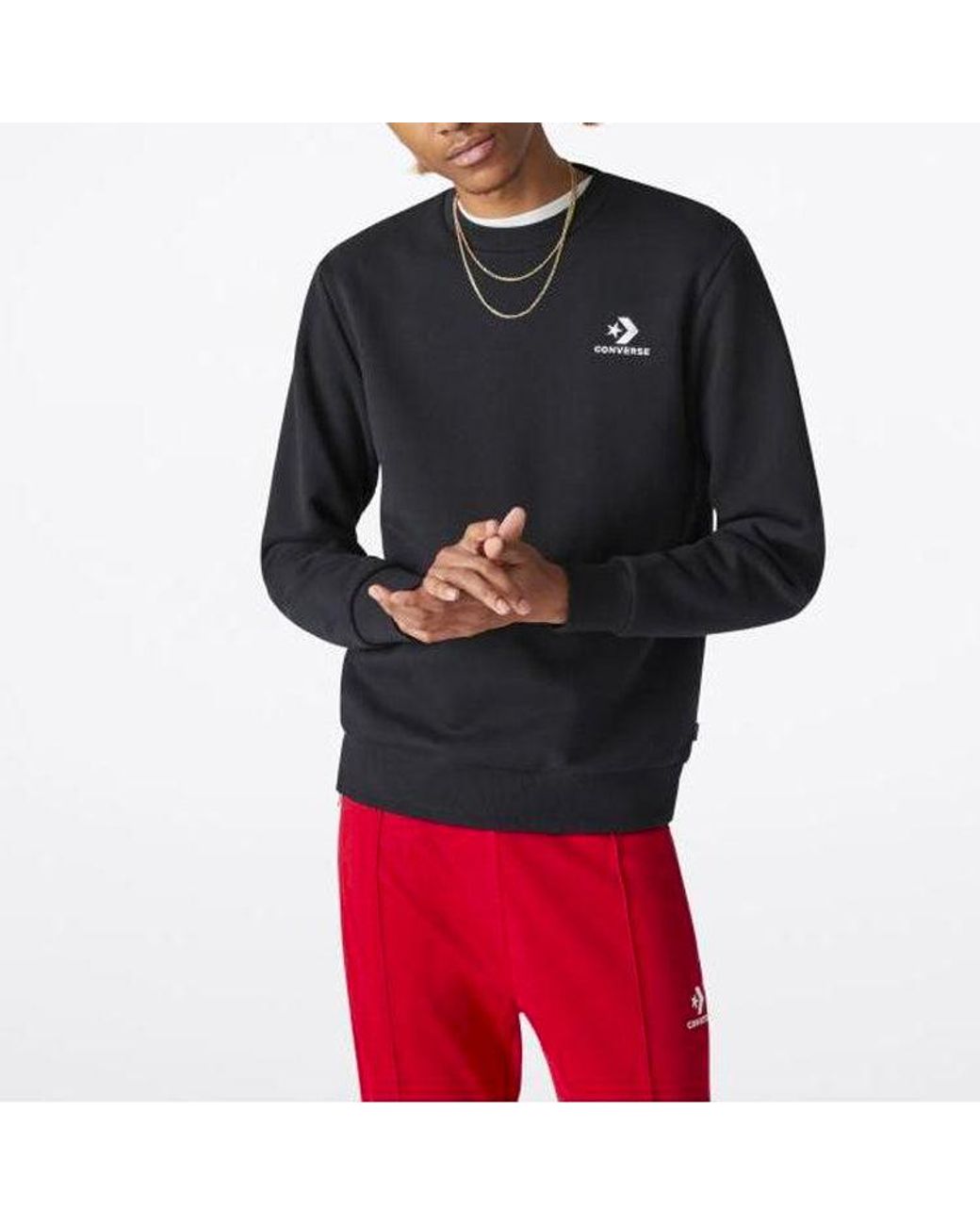 Converse Black Star Chevron Emb Crew Sweatshirt for men
