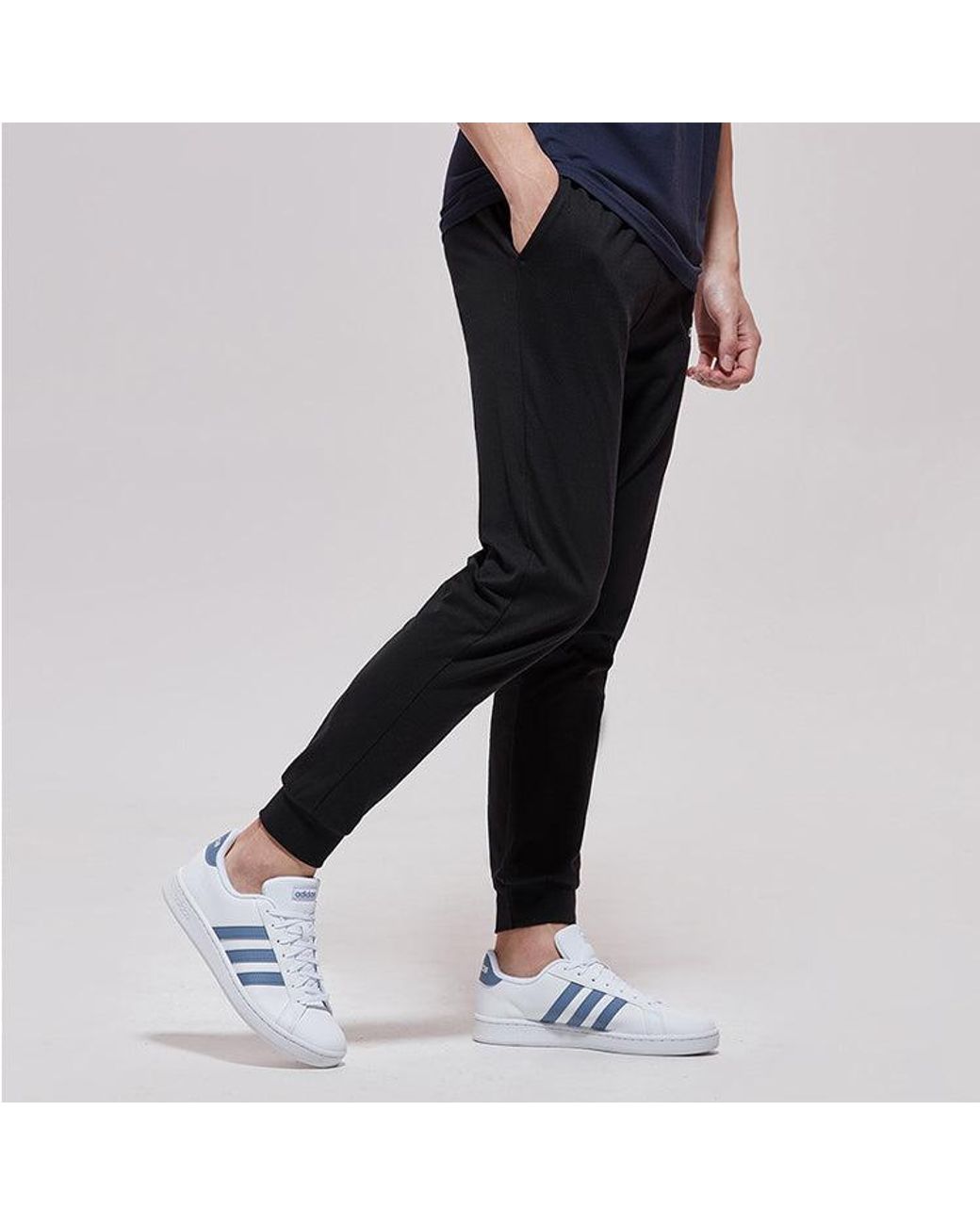 Adidas Black Neo Ce Lgtwght Tp Small Logo Sports Pants for men