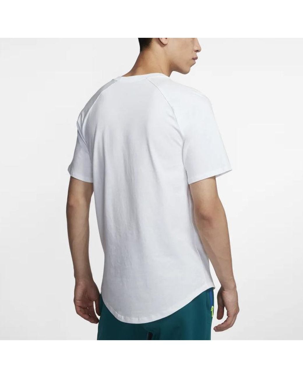 Nike White Sportswear Classic Sports Training Round Neck Short Sleeve for men