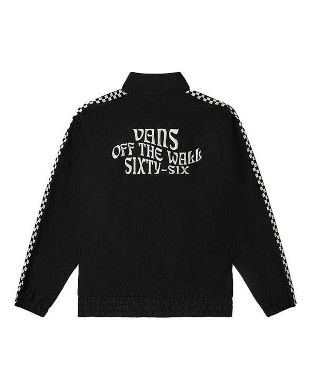 Vans Black Ss22 Grid Printing Zipper Jacket Couple Style for men