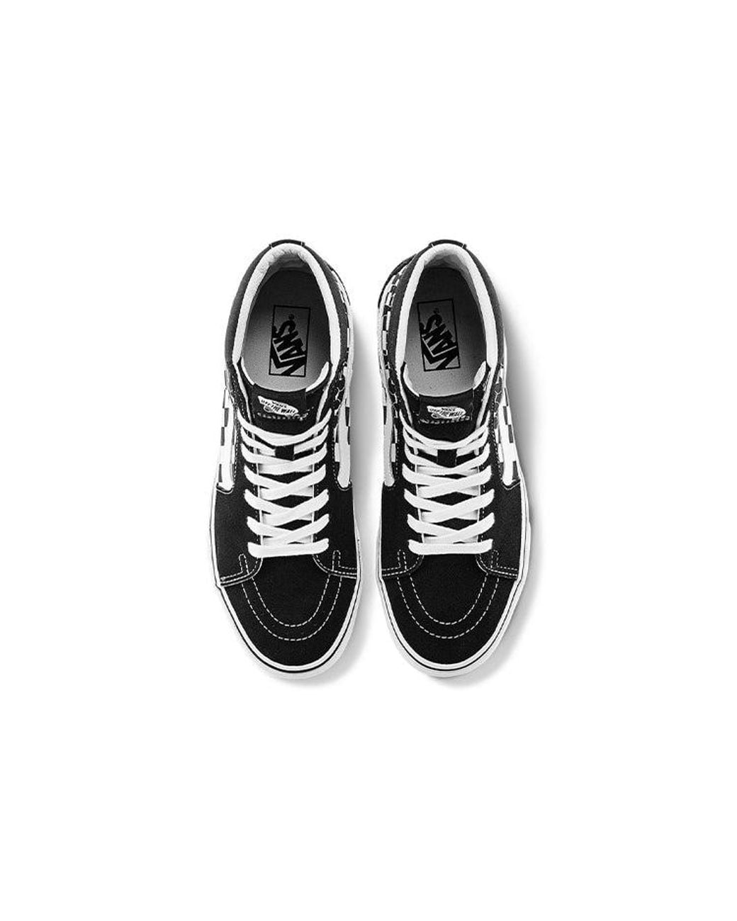 Vans Black Paint Drip Checkerboard Sk8-Hi Shoes for men
