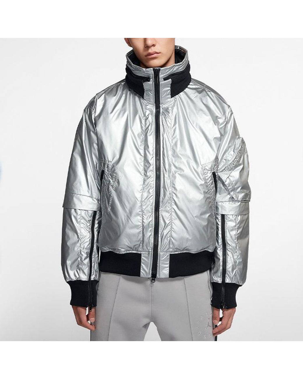 Nike Gray 23 Engineered Ma-1 Jacket for men