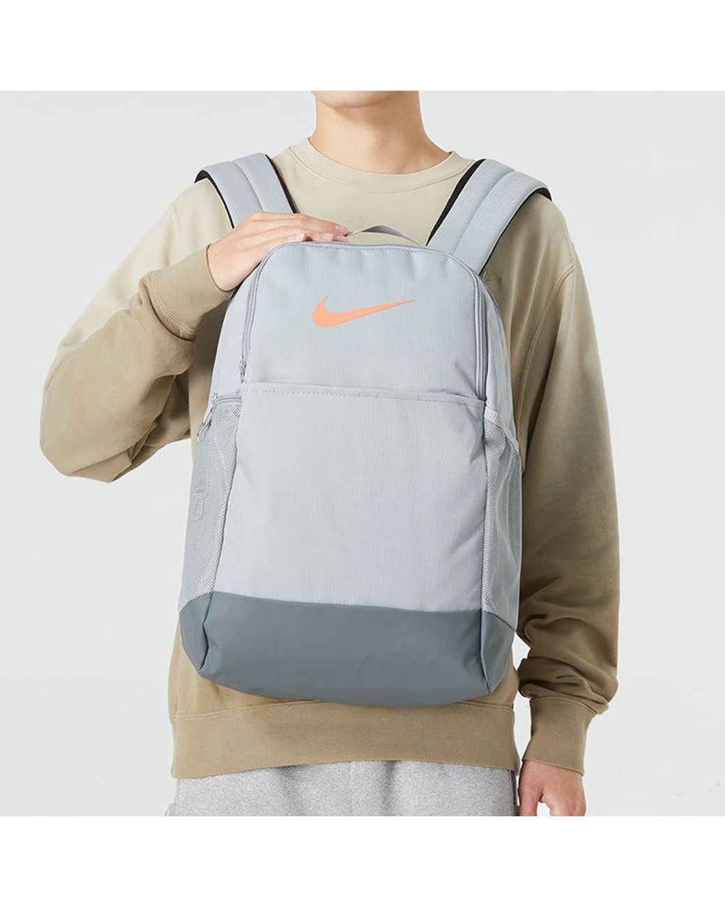 Nike Gray Brasilia 9.5 24L Backpack for men