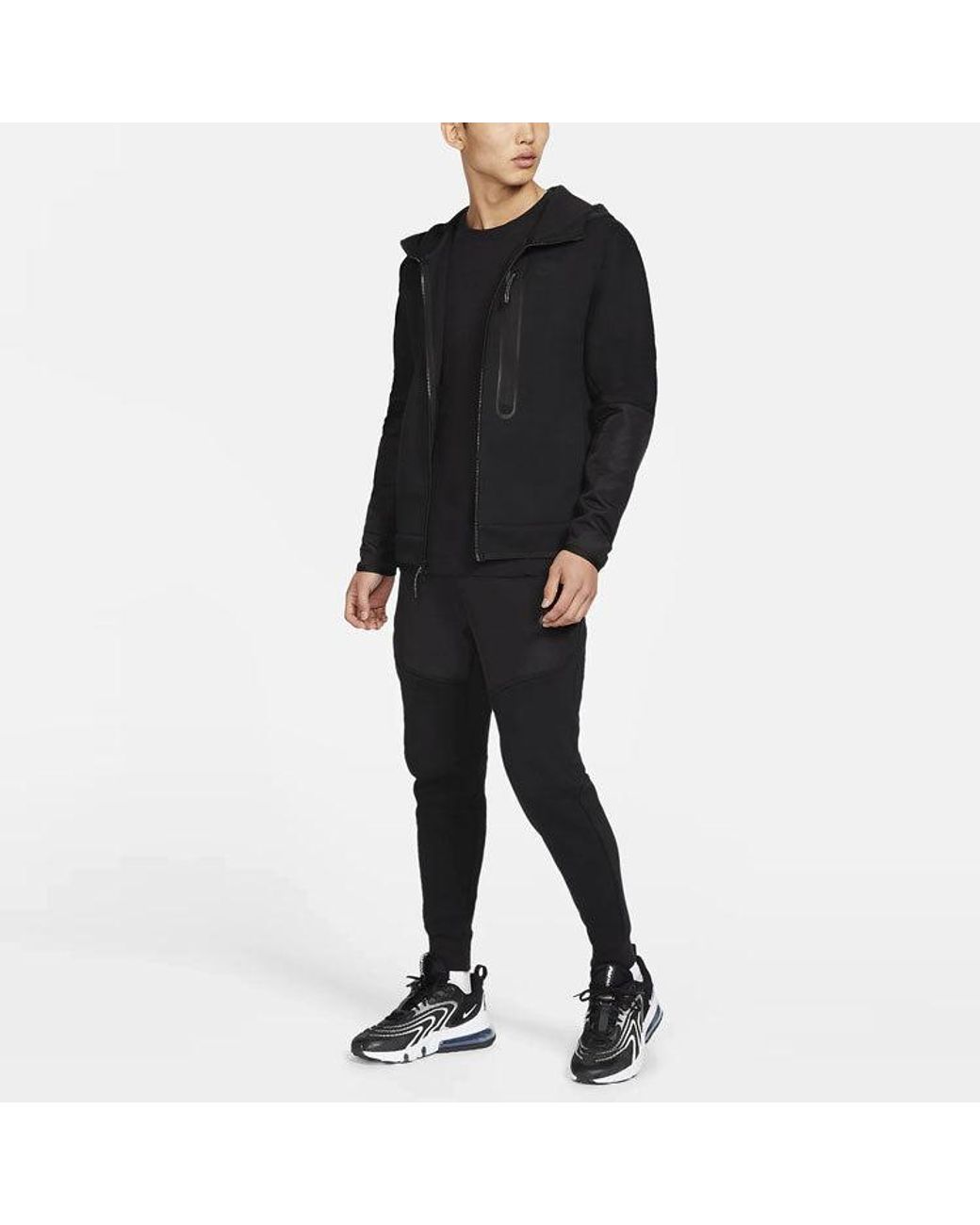 Nike Black Sports Casual Hooded Jacket For for men