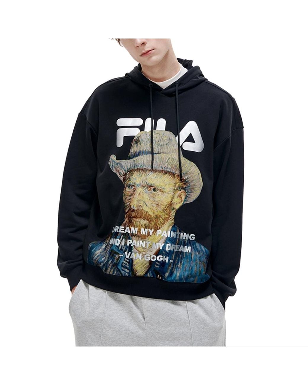 Fila Black X Van Gogh Museum Hoodie Multi-Color' for men