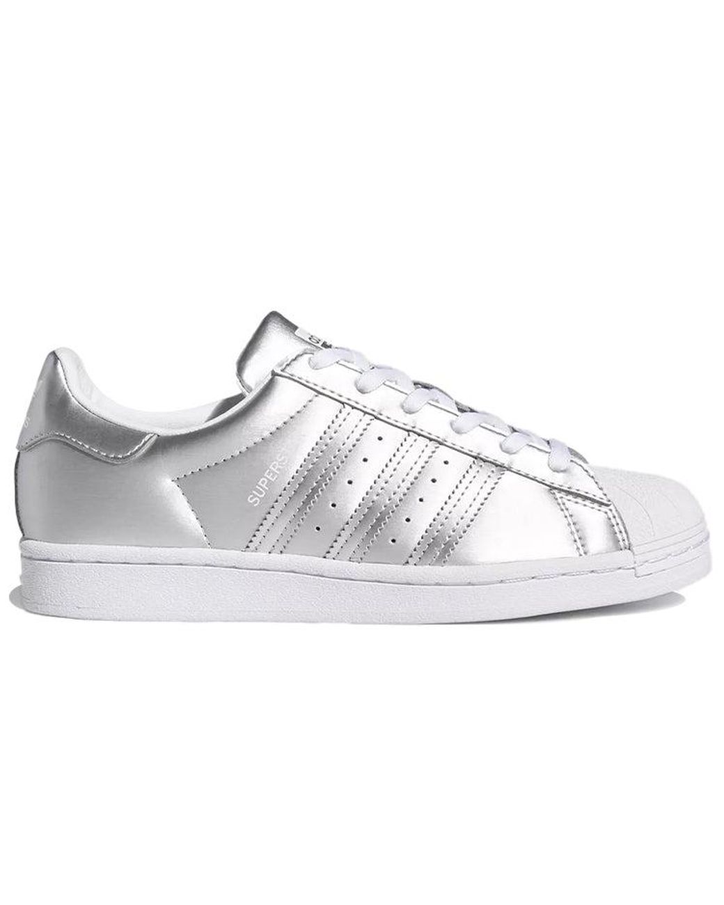 adidas Originals Superstar Silver in White | Lyst
