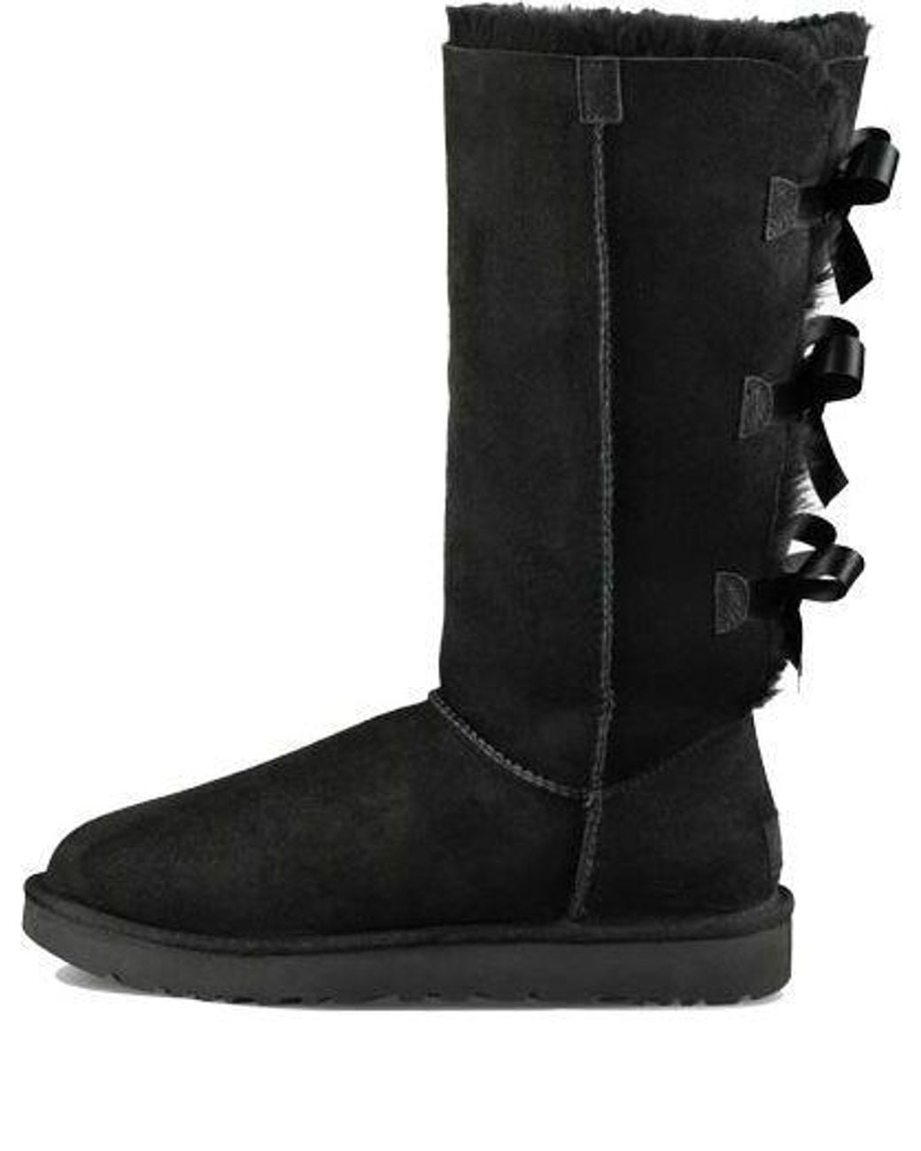 Ugg Black (Wmns) Bailey Bow Tall Ii Boot High Top Fleece Lined