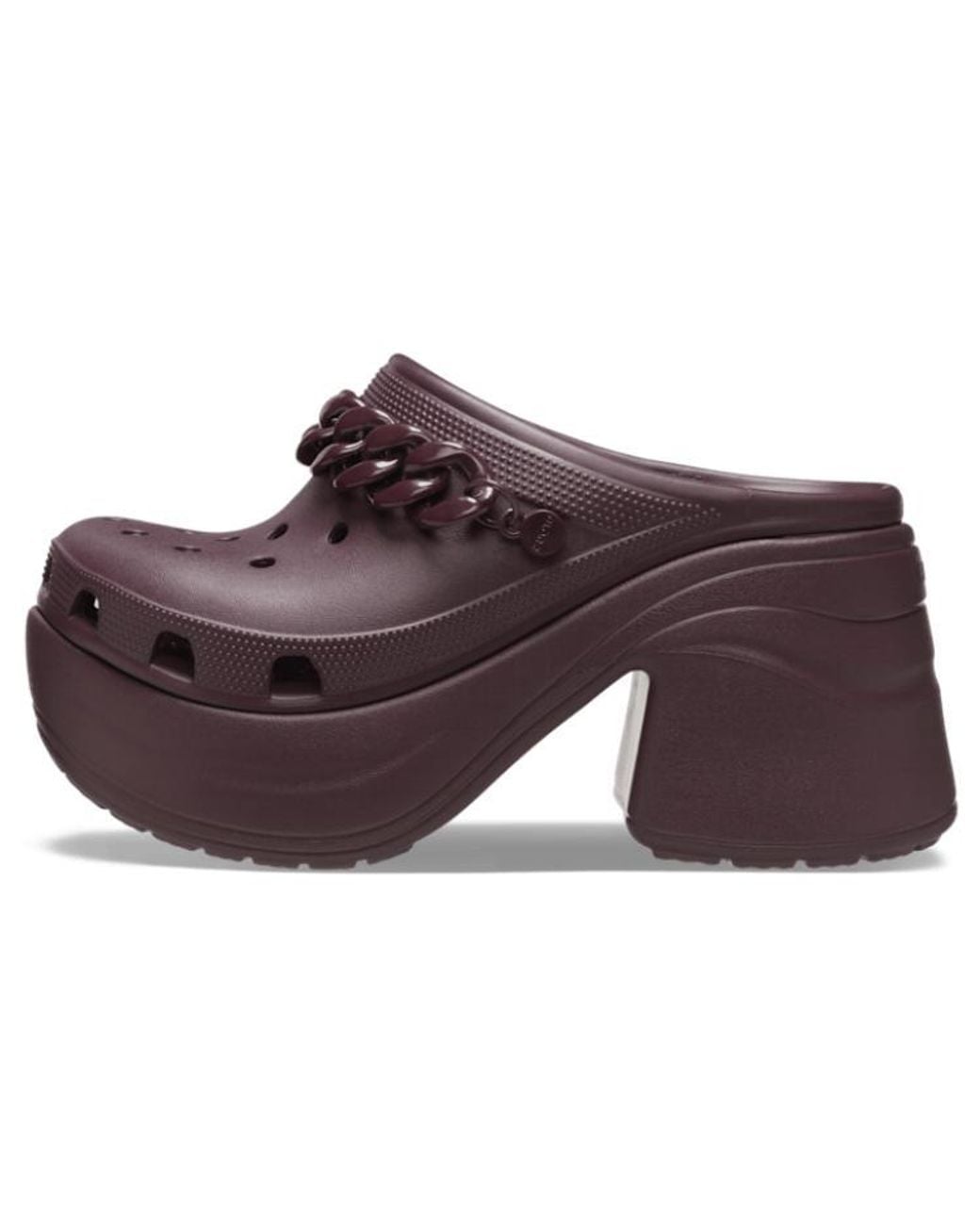 CROCSTM Brown Siren Chain Clog; Dark Cherry