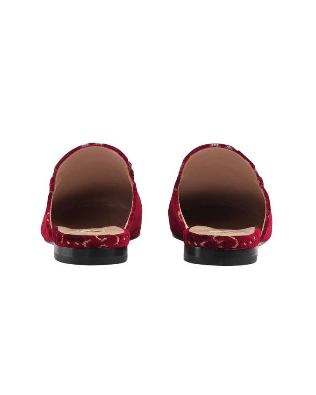 Gucci Red (Wmns) Princetown Gg Velvet Mules