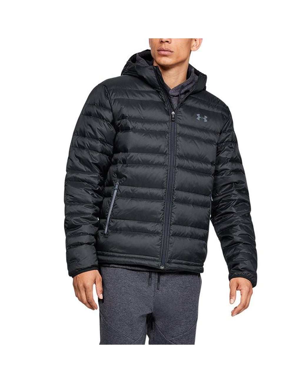 Under Armour Blue Down Hooded Winter Jacket for men
