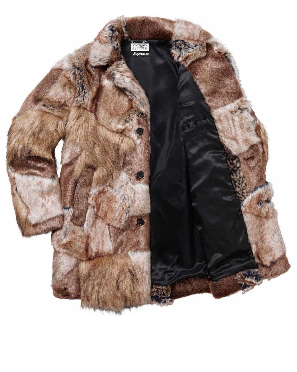 ジャケット・アウター Supreme x MM6 Patchwork Faux Fur Coat L Supreme®/MM6 Maison Margiela Patchwork Faux Fur Coat | Supreme 24ss
