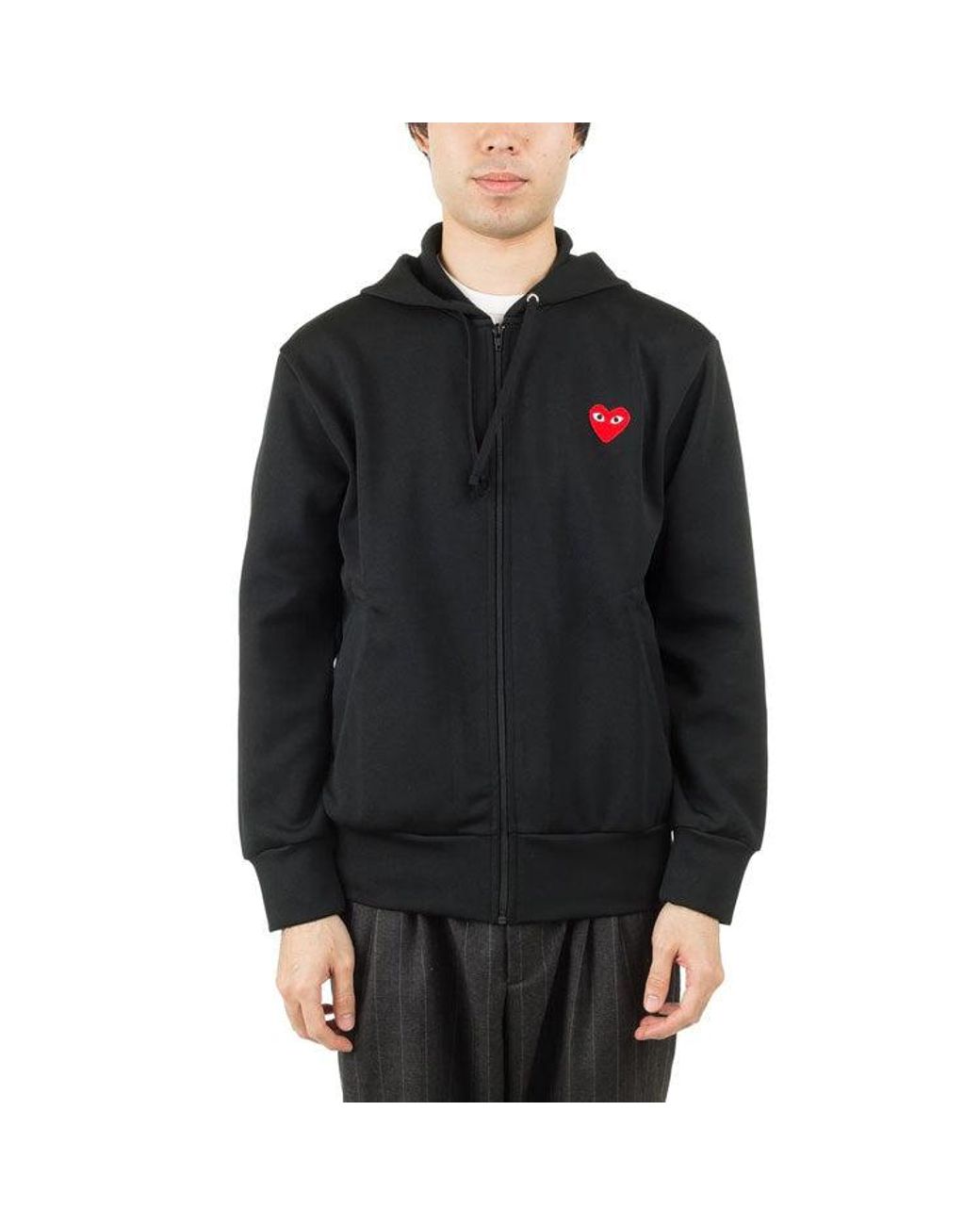 COMME DES GARÇONS PLAY Black Heart Hooded Sweatshirt for men