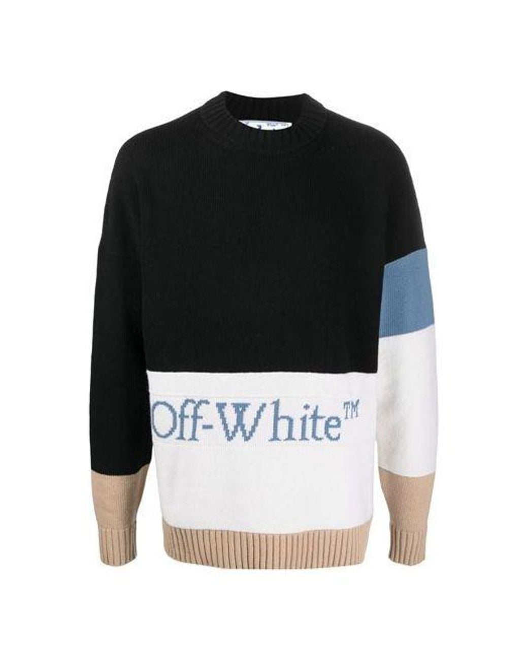 Off-White c/o Virgil Abloh Black Ss21 Logo Round Neck Long Sleeves for men