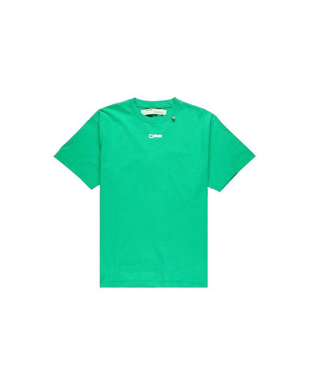 Off-White c/o Virgil Abloh Green Caravaggio Square Back Printing Short Sleeve Loose Version O Virgil Abloh Tee for men