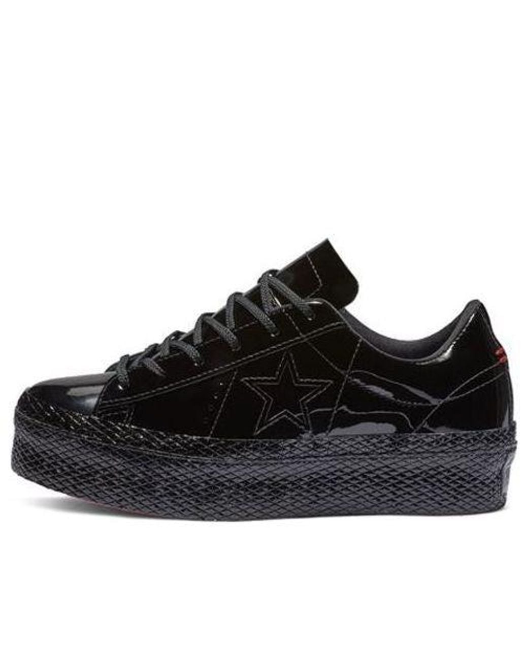 Converse Black (Wmns) One Star Platform Ox 'Patent'