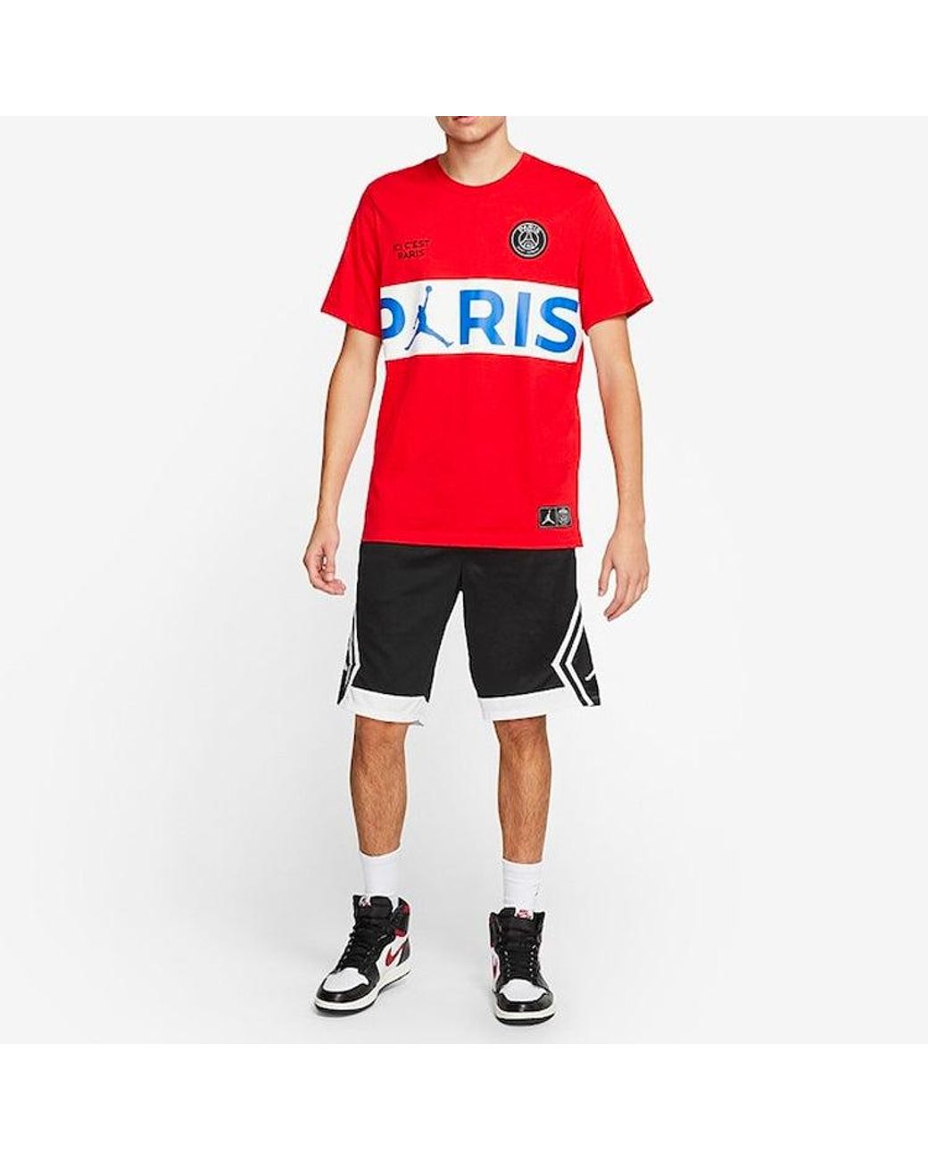 Nike Red X Psg Paris Saint-Germain Short Sleeve for men