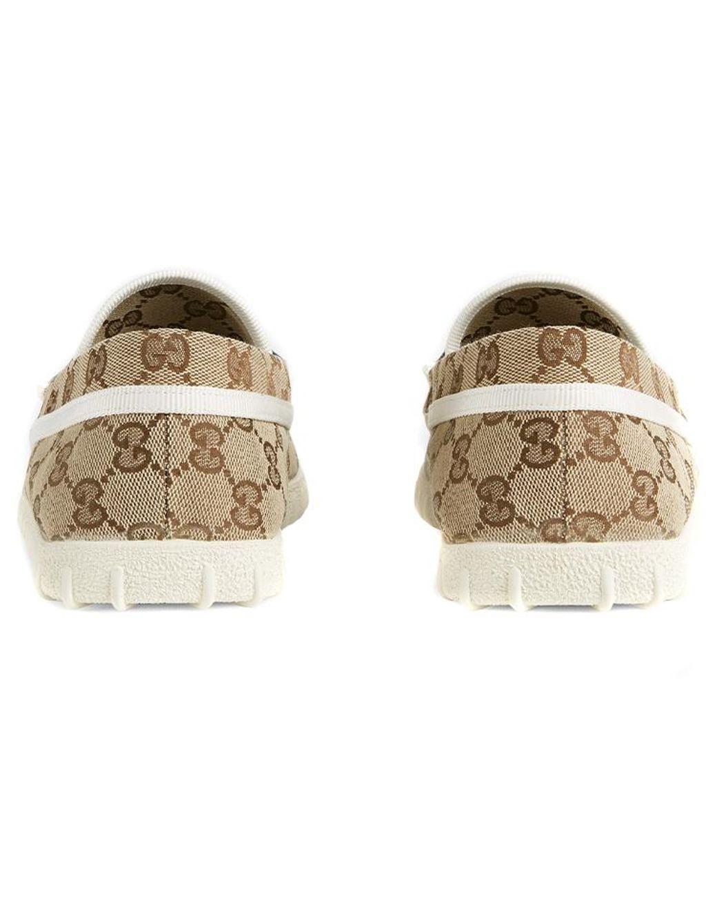Gucci Metallic Gg Supreme Driving Shoes 'Neutrals' for men