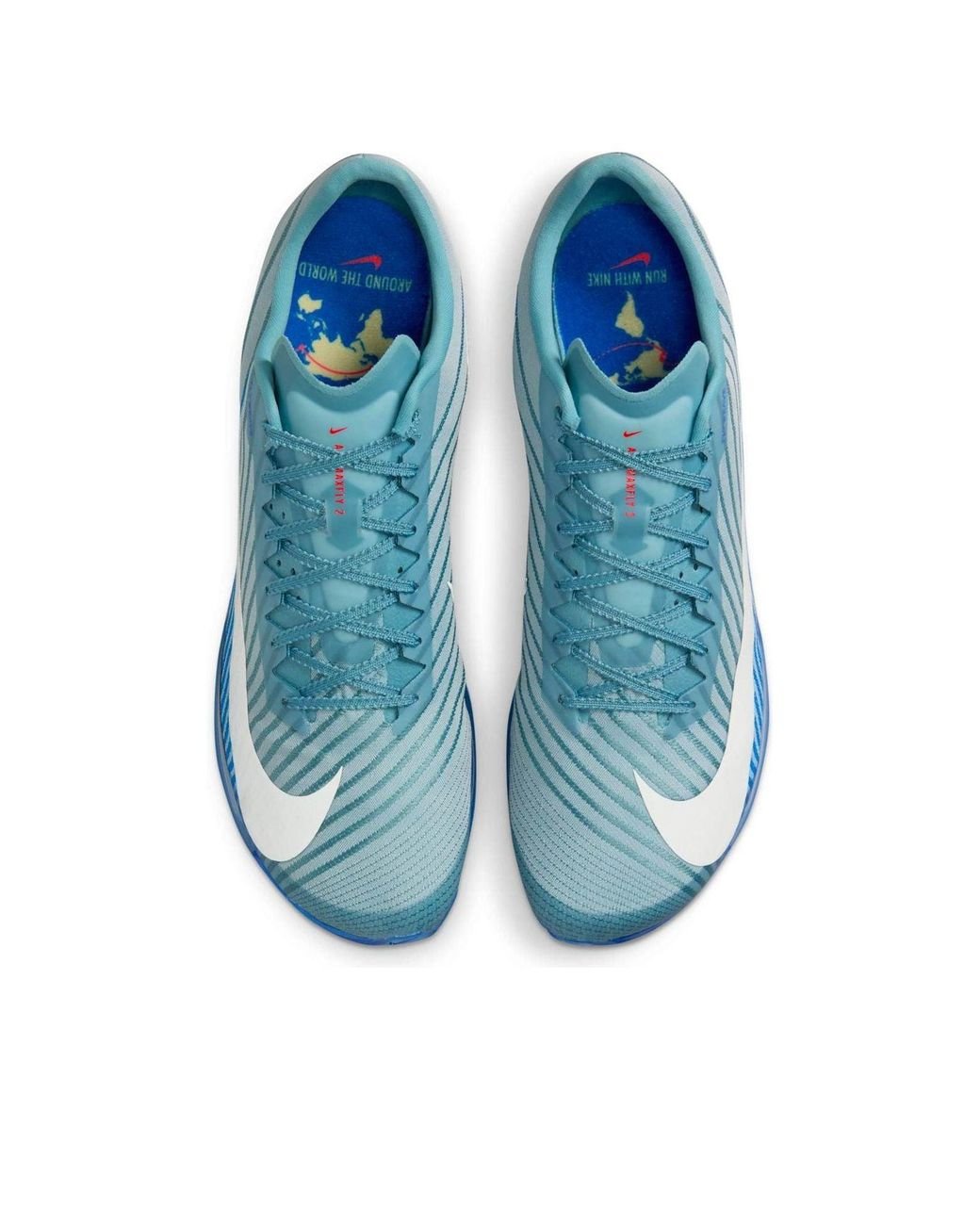light blue nike spikes