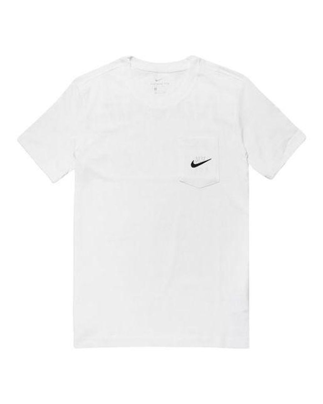 Nike White Pocket Air Logo Solid Color Short Sleeve for men