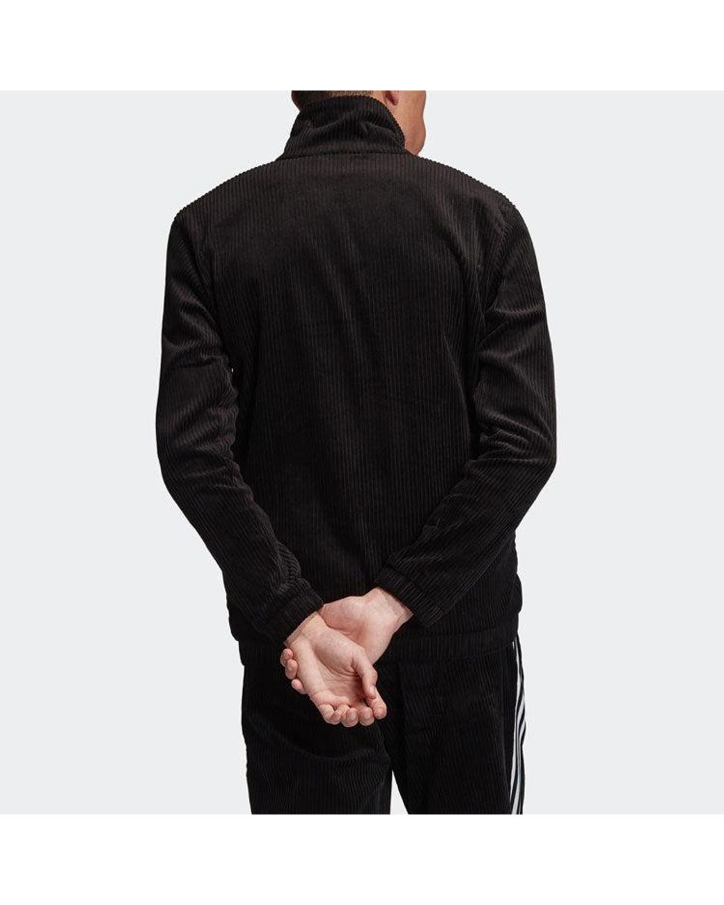 adidas Originals Cord Corduroy Zipper Jacket in Black for Men
