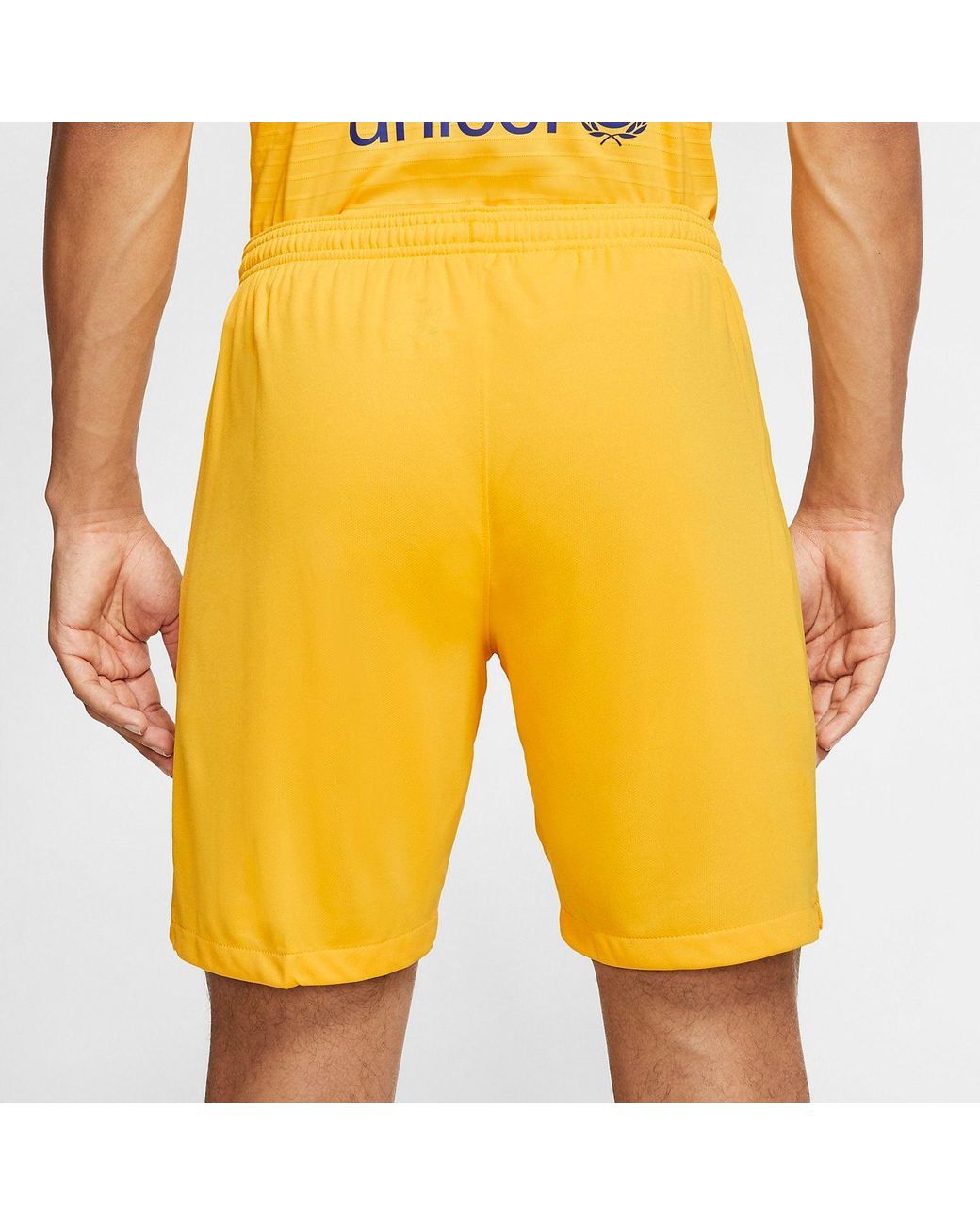 Nike Yellow 2019-2020 Barcelona Away Football Shorts for men