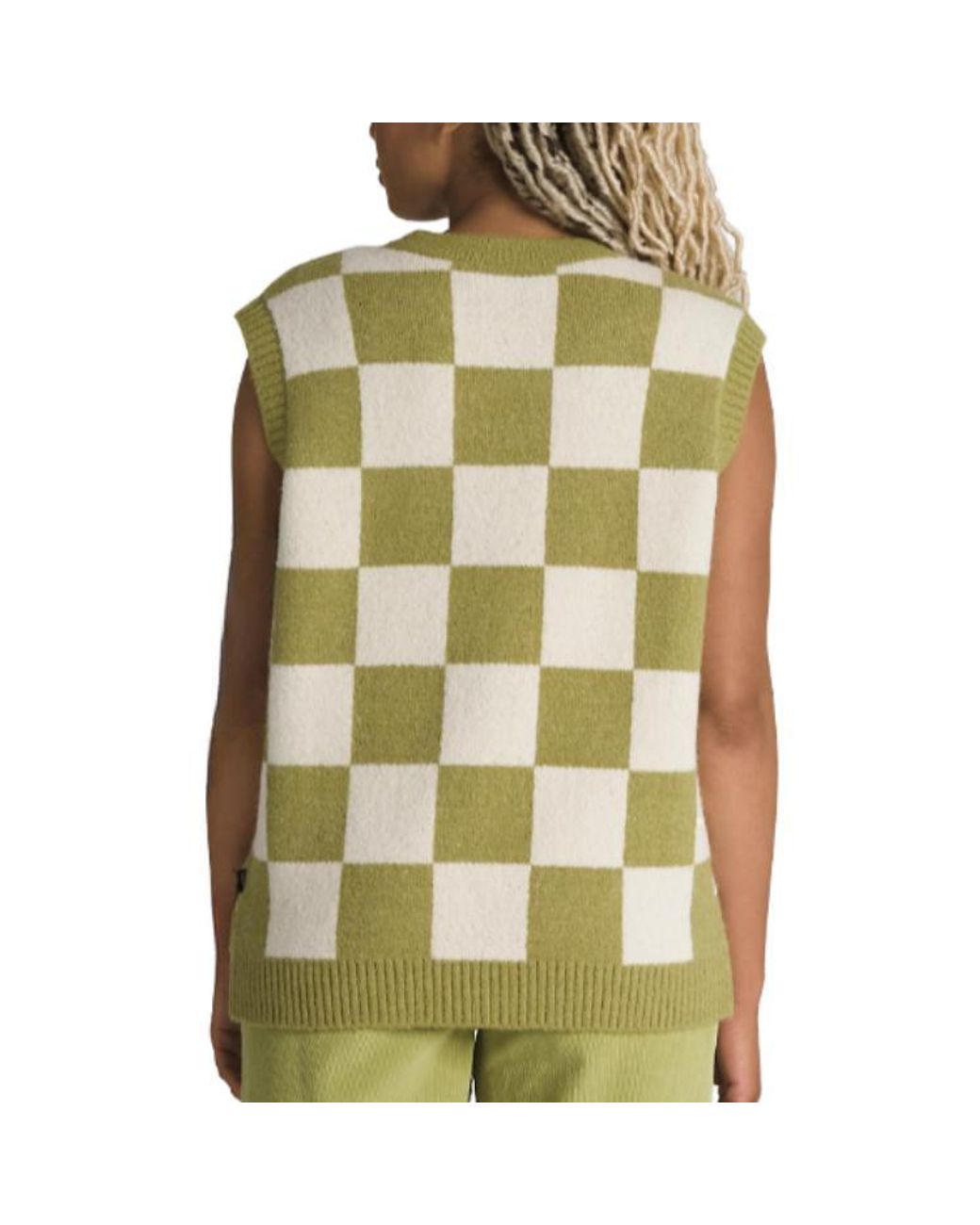 Vans Green (Wmns) Courtyard Checker Sweater Vest