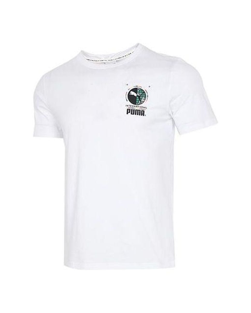 PUMA White Graffiti Photo Print Short Sleeve T-Shirt for men