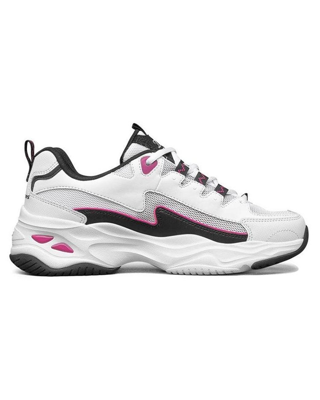 Skechers White (Wmns) D'Lites 4.0 Low Running Shoes Gs