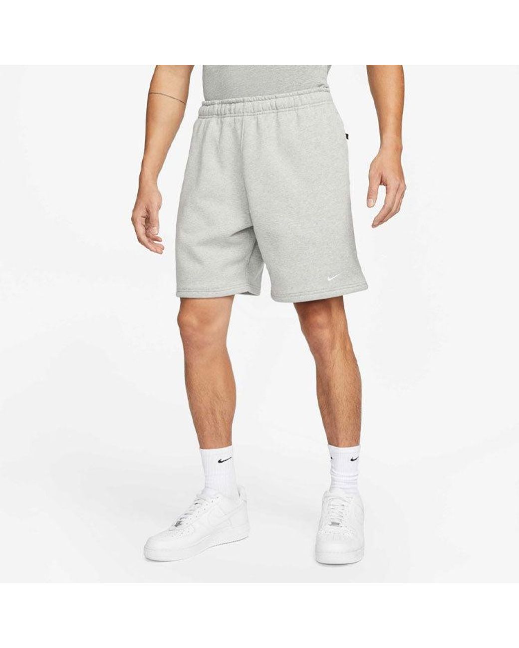 Nike Gray Solid Color Logo Straight Loose Casual Shorts