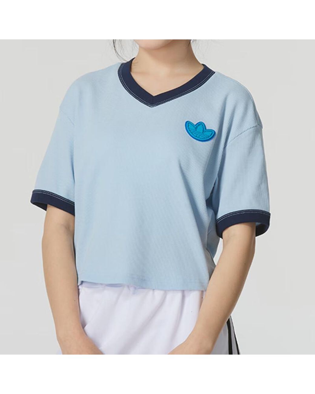 Adidas Blue (Wmns) Originals T-Shirt Asia Sizing