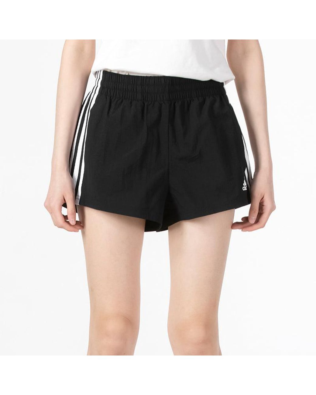 Adidas Black (Wmns) Essentials 3-Stripes Woven Shorts Loose Fit