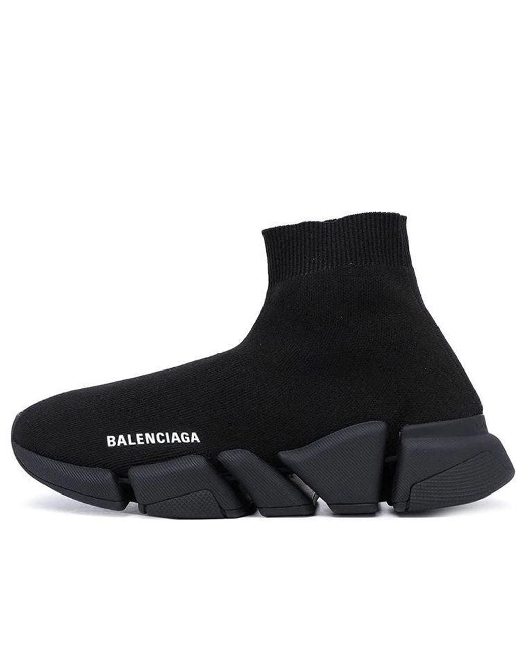 Balenciaga Black (Wmns) Speed 2.0 Sneakers Shiny Knit With Sole Unit'