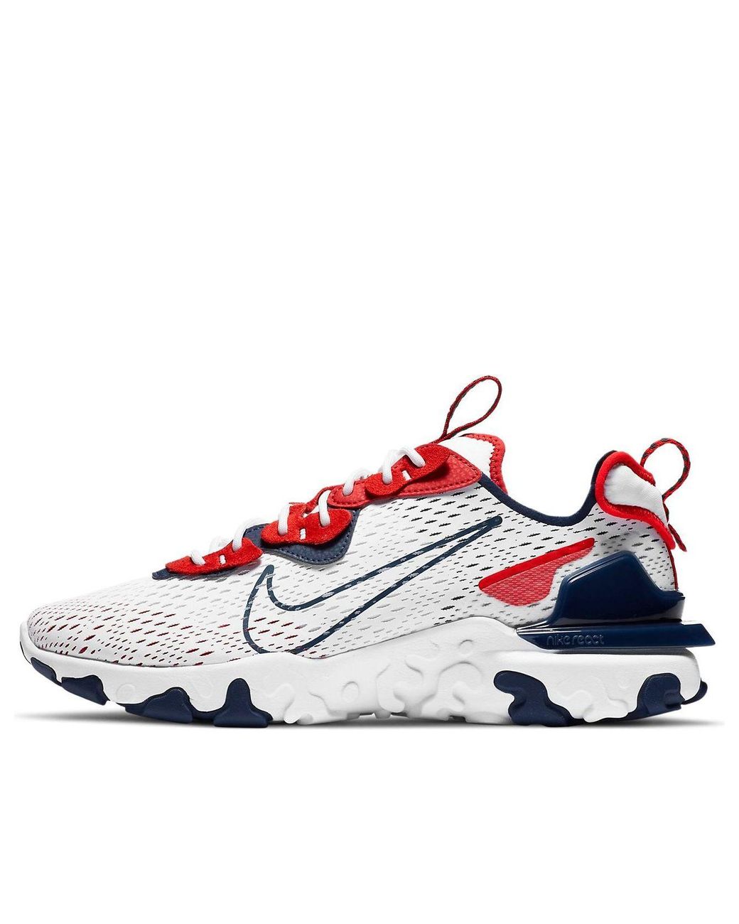 nike react vision white red blue