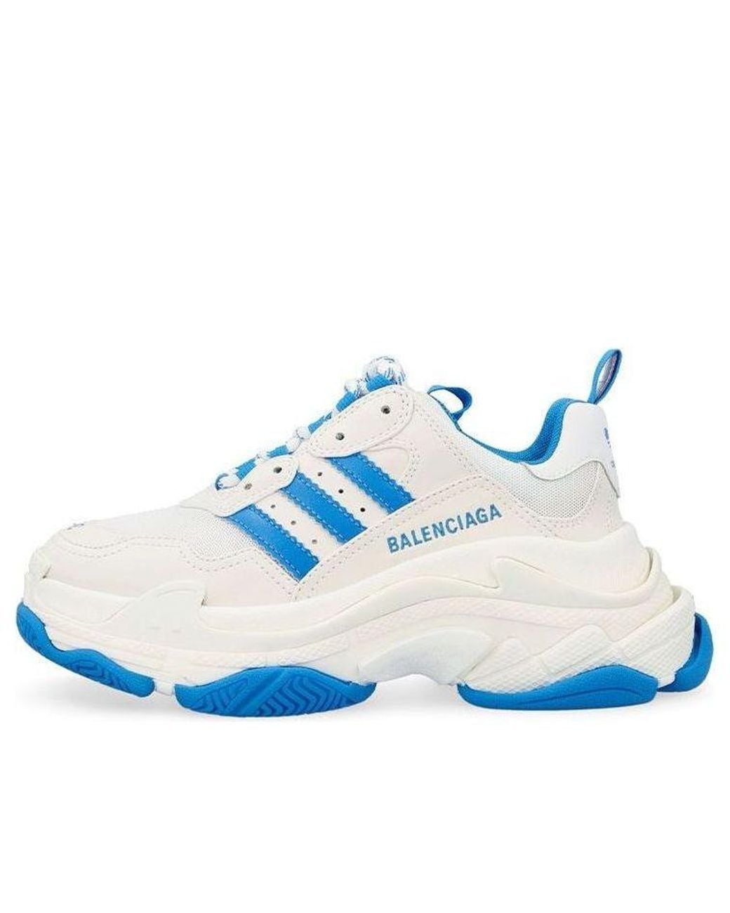 Balenciaga Blue Sneakers Adidas Triple S Donna Tessuto Bianco/Ciano