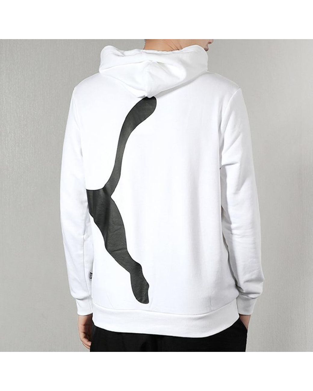 PUMA Gray Knit Casual Hooded Long Sleeves Pullover for men