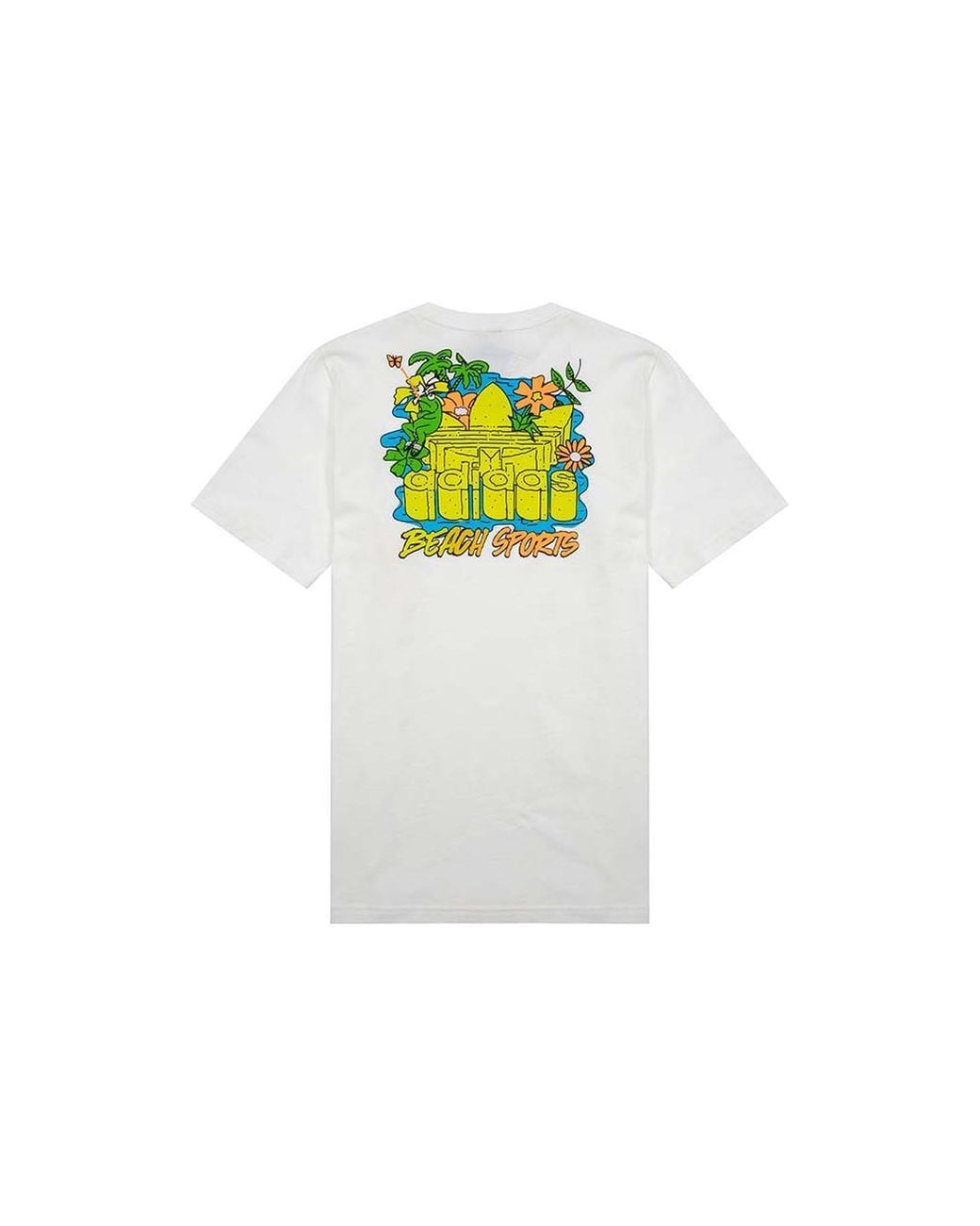 Adidas White Originals Graphic Stoked Fish Flowers T-Shirt Multi-Color' for men