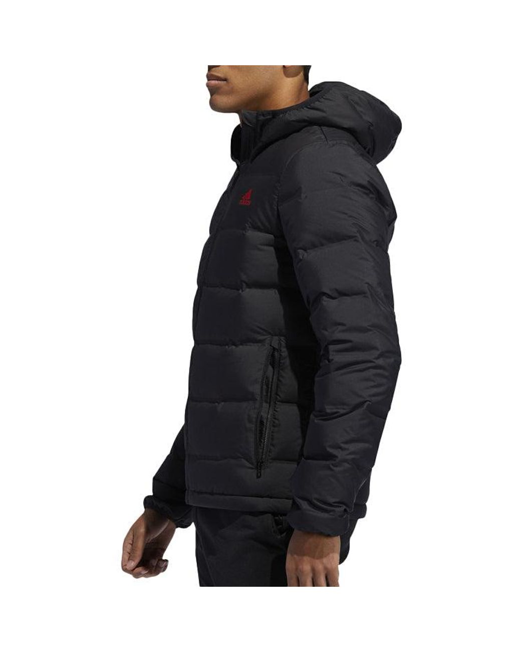 Adidas Blue Casual Printing Hooded Stay Warm Windproof Sports Down Jacket for men