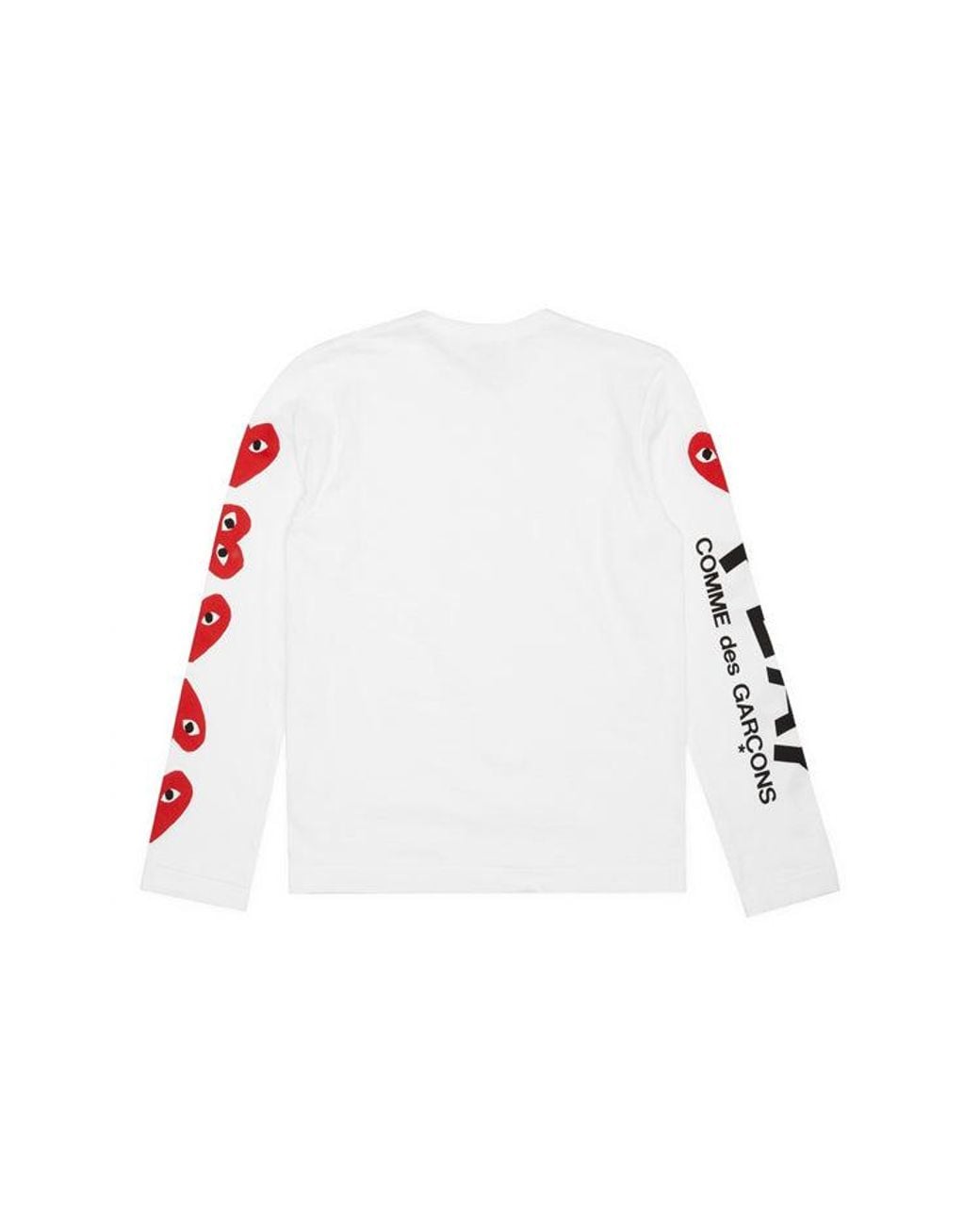 COMME DES GARÇONS PLAY White (Wmns) 5 Hearts Long Sleeves Tee